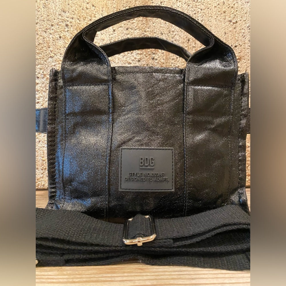 LIKE NEW Urban Outfitters Sold Out BDG Serena Coated Denim Mini Tote Bag - Black - Picture 4 of 16